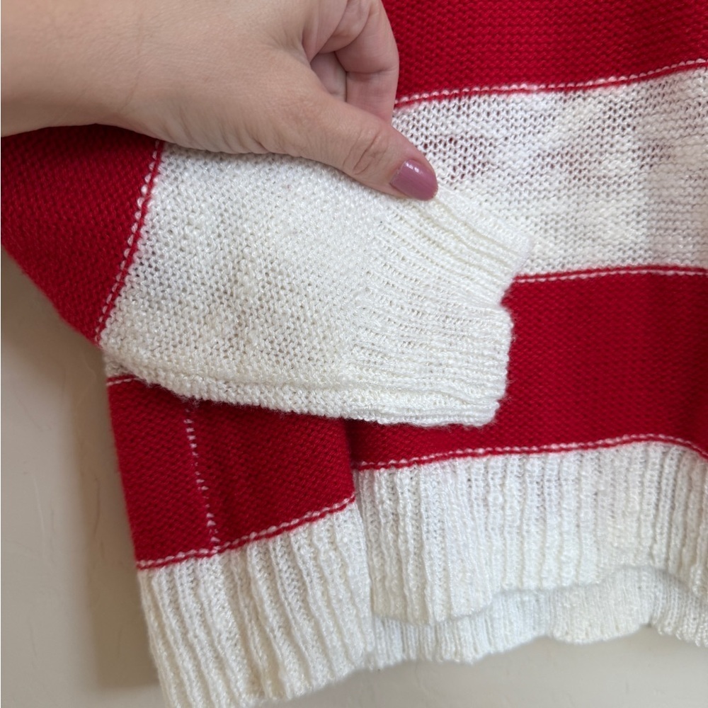 Marled American Flag Patriotic Crewneck Sweater Women’s Small Red White Blue - Picture 3 of 7